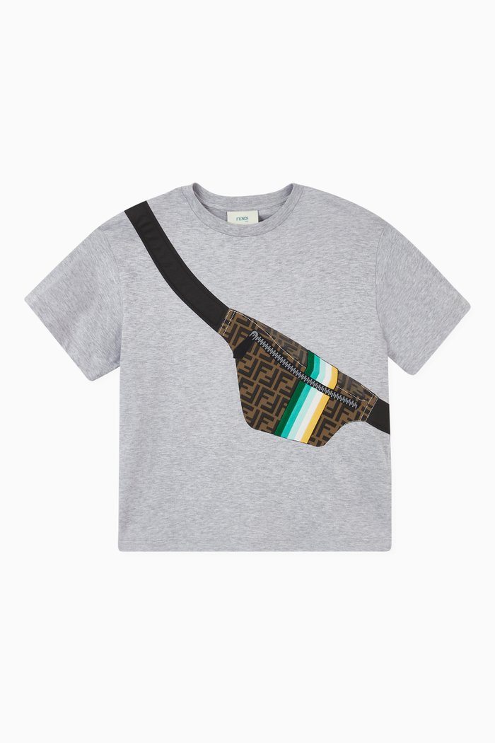 

Belt Bag Print Cotton T-Shirt, Grey