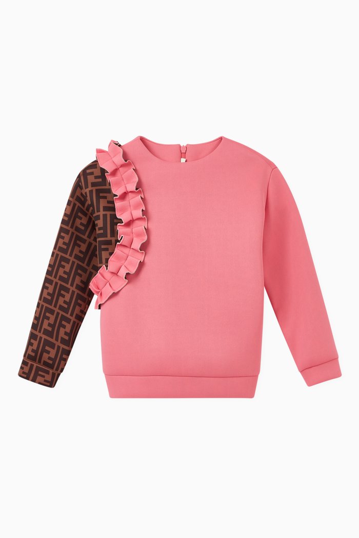 

Monogram Sleeve Sweatshirt in Cotton, Pink