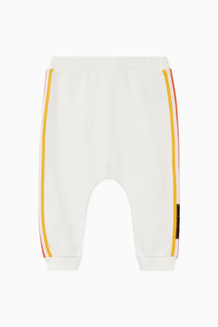 

Embroidered Trim Sweatpants in Cotton, White