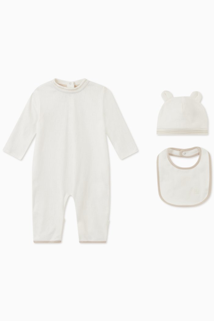 

Ribbed Romper Set, White