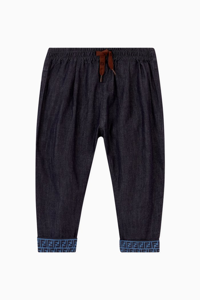 

Monogram Cuff Sweatpants in Cotton, Blue