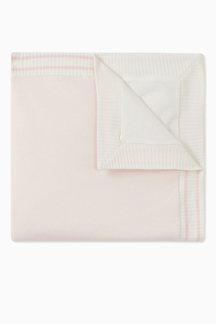 

Ribbed Logo Blanket in Cotton, Pink