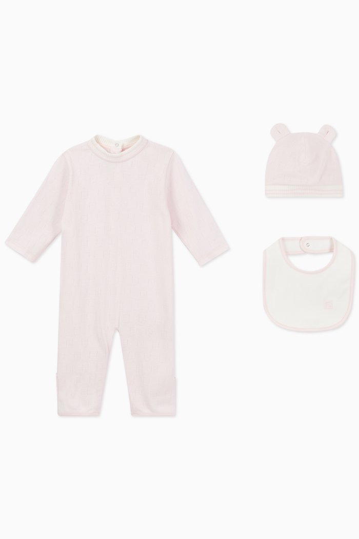 

Ribbed Romper, Set of 3, Pink