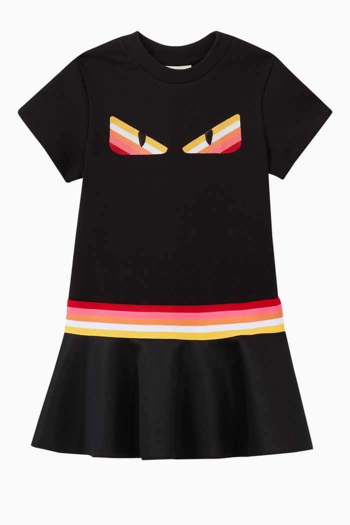 

Monster Eyes Dress in Cotton Jersey, Black