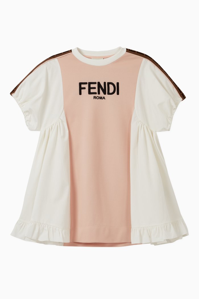 

FF Motif Cotton Blend Dress, Pink