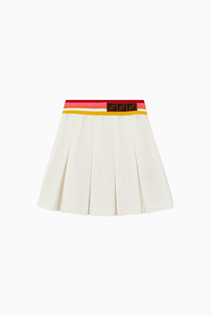 

Pleated Skirt in Cotton, White