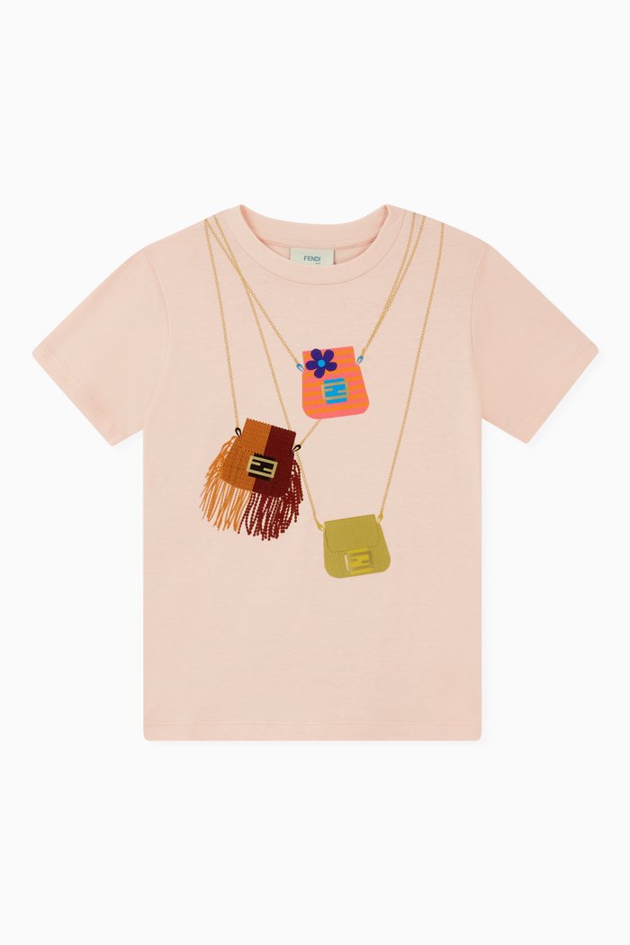 Bags Graphic Print T-shirt in Cotton, Pink