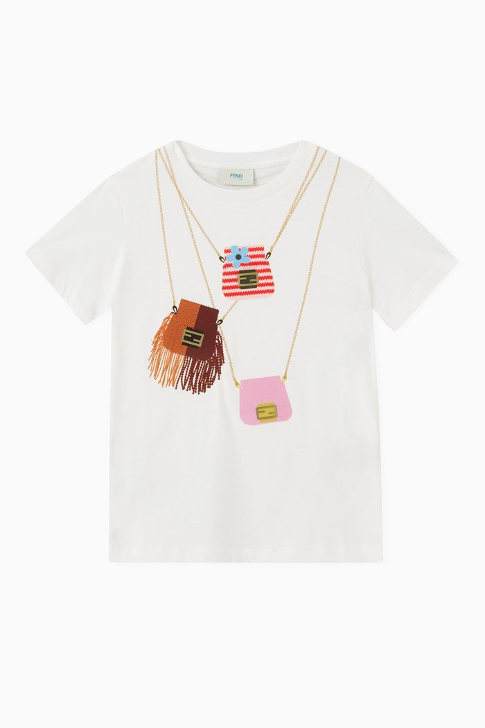

Bags Graphic Print T-shirt in Cotton, White