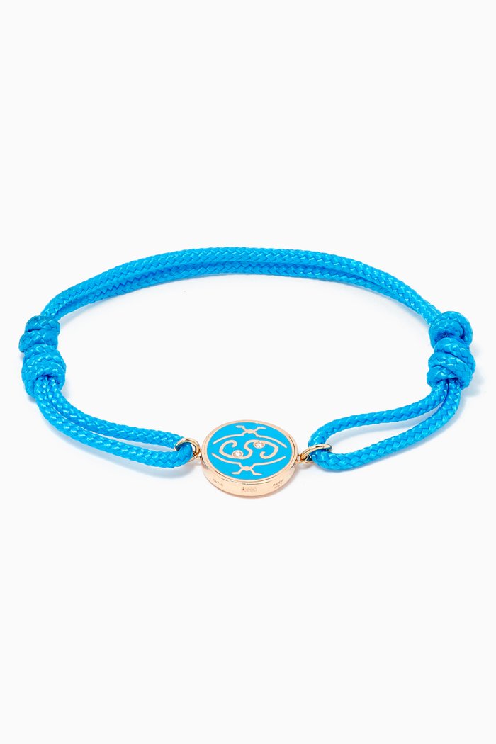 

Nawal "Eyewater" Diamond Cord Bracelet in 18kt Rose Gold, Blue