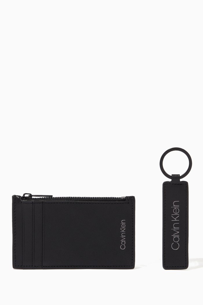 

Cardholder & Keyring Gift Set in Leather, Black
