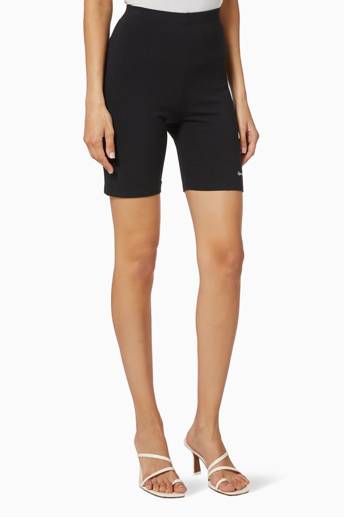 

Classic Logo Cotton Biker Shorts, Black