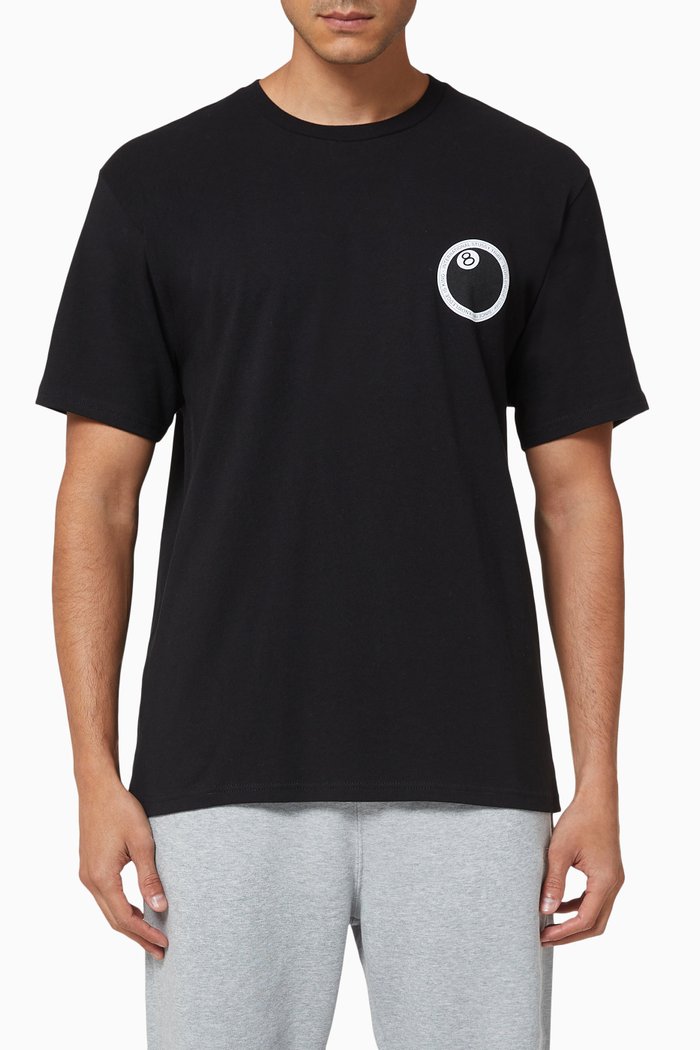 

8 Ball Dot Cotton T-shirt, Black