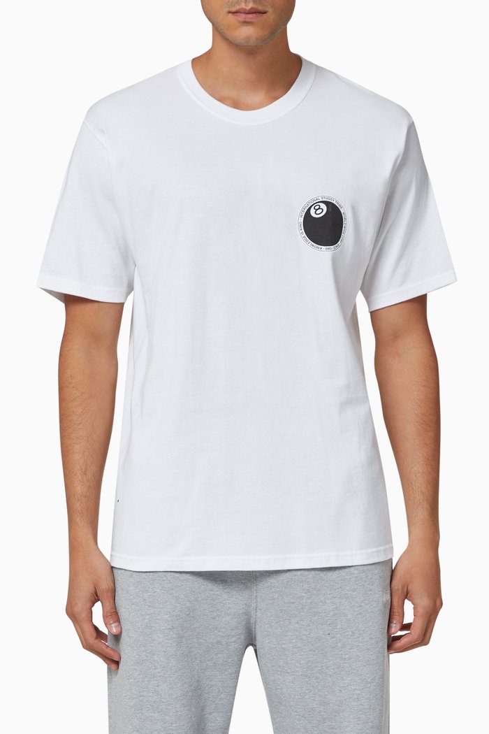 

8 Ball Dot Cotton T-shirt, White