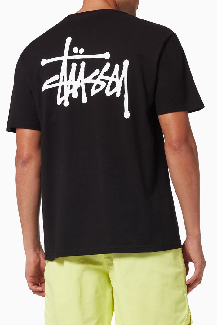 

Basic Stüssy T-shirt in Cotton Jersey, Black