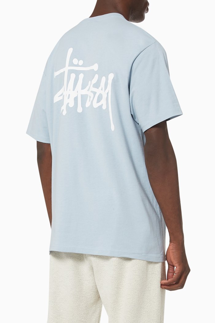 

Basic Stüssy T-shirt in Cotton Jersey, Blue