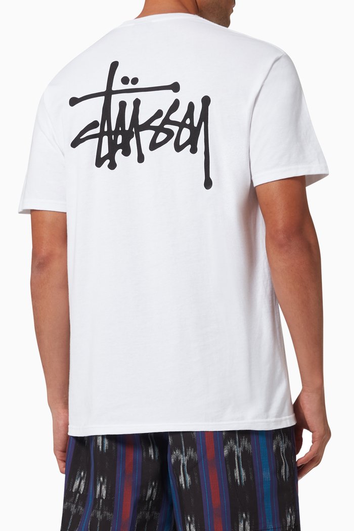 

Basic Stüssy T-shirt in Cotton Jersey, White