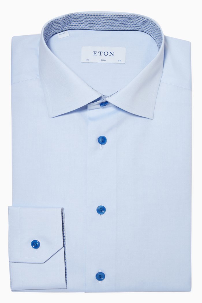 

Cotton Poplin Slim Fit Shirt, Blue