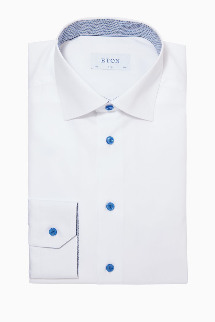 

Cotton Poplin Slim Fit Shirt, White