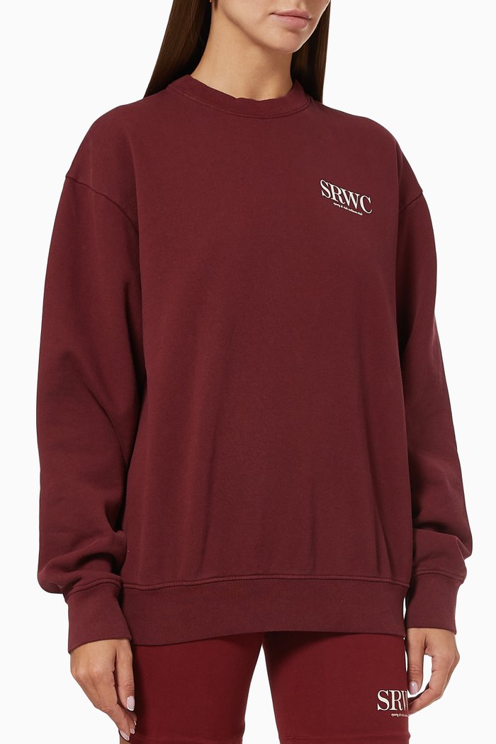 

Upper East Side Crewneck Sweatshirt in Cotton, Burgundy