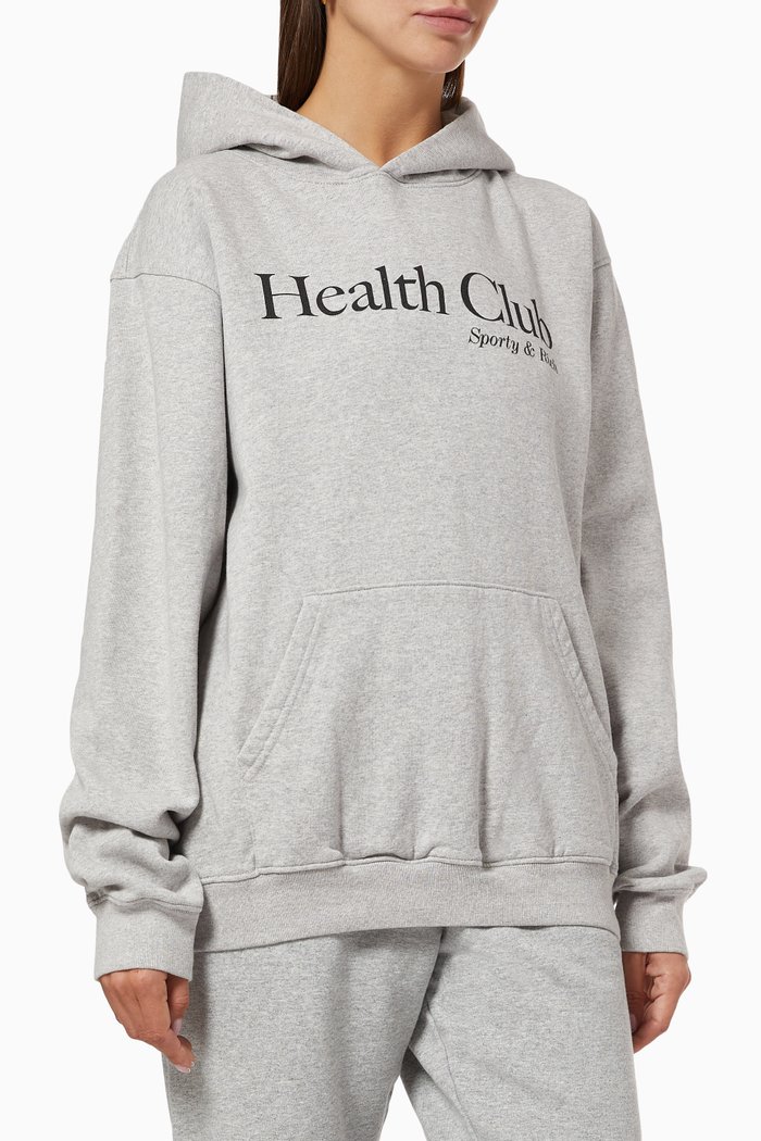 

Health Club Hoodie in Cotton, Grey