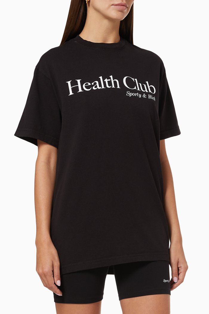 

Health Club T-shirt in Cotton, Black