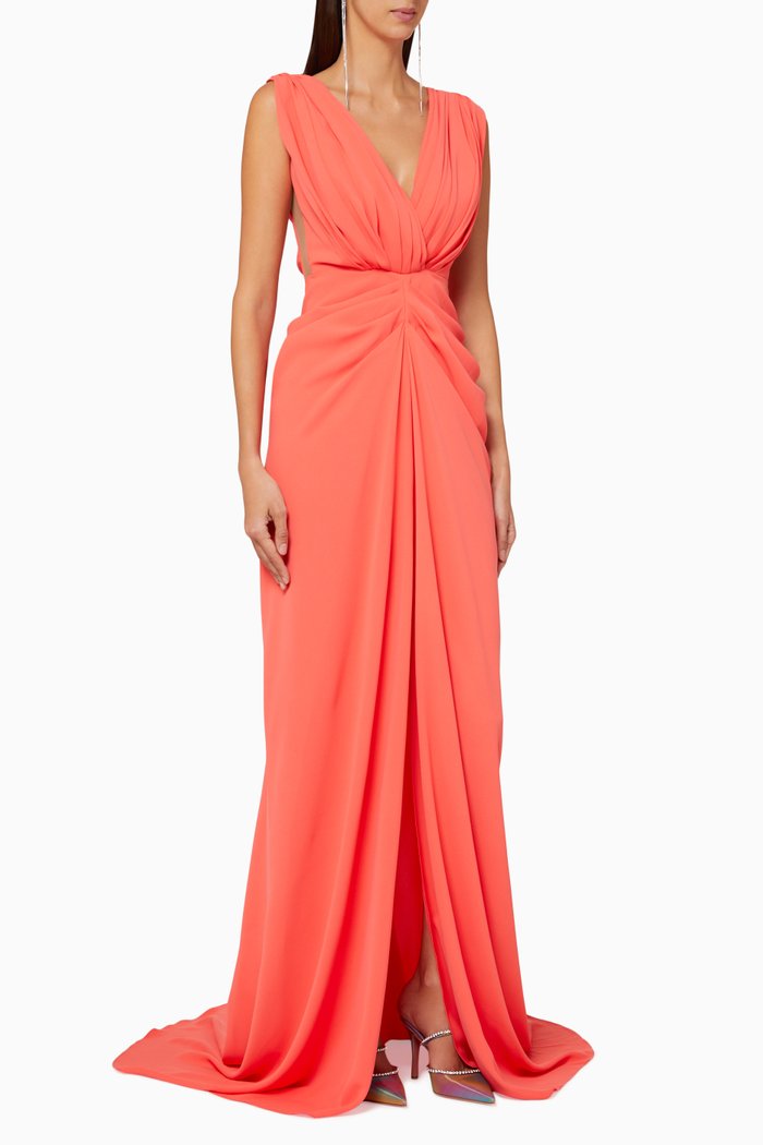 

Draped Crepe Gown, Pink