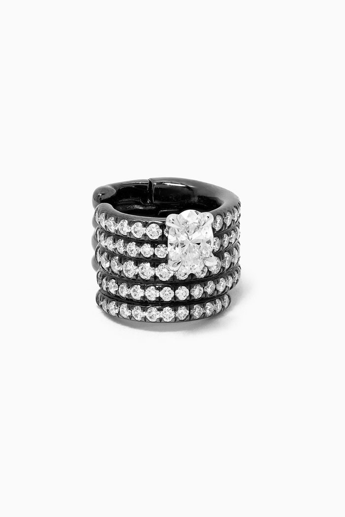 

Blast Left Ear Cuff with Diamond in 18kt Black Gold
