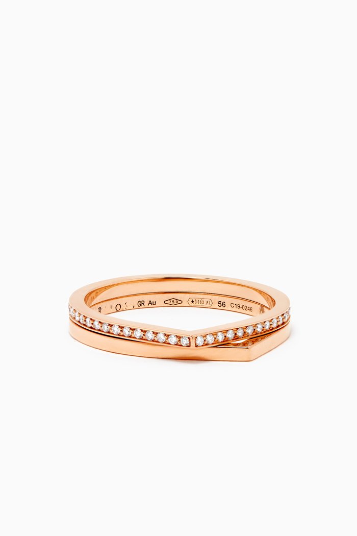 

Antifer 2 Row Ring with Diamonds in 18kt Rose Gold