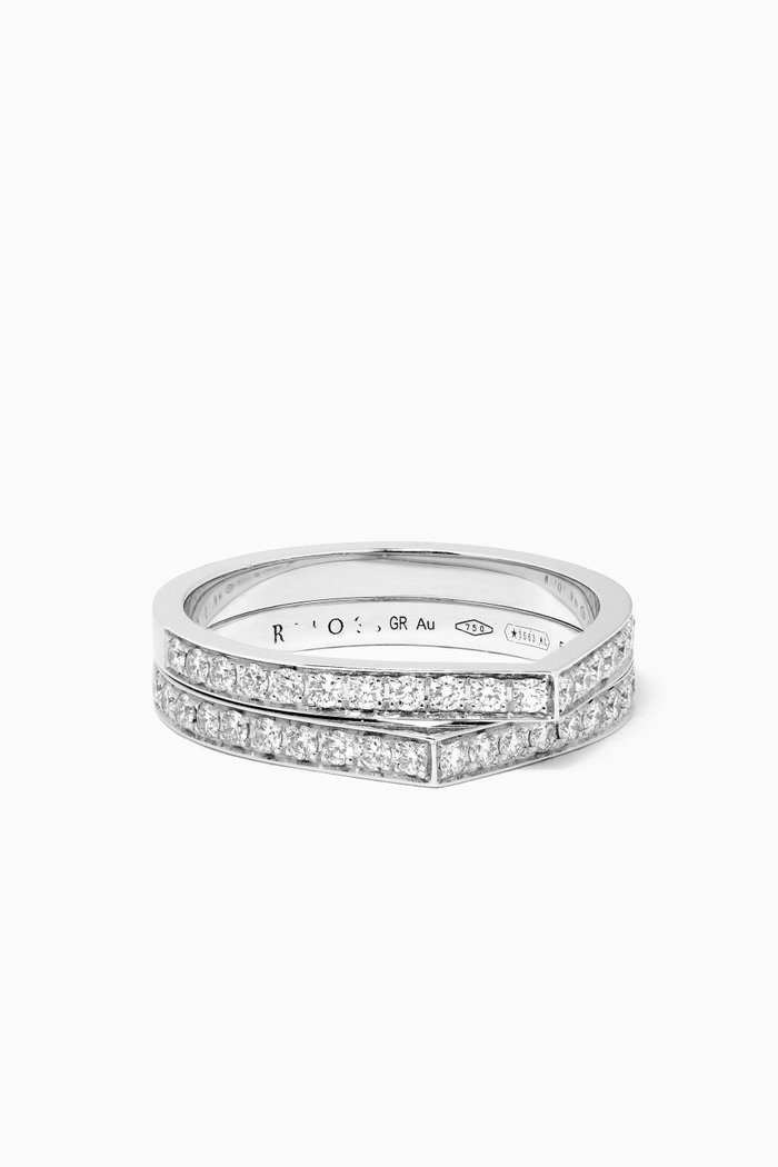 

Antifer 2 Row Ring with Diamonds in 18kt White Gold