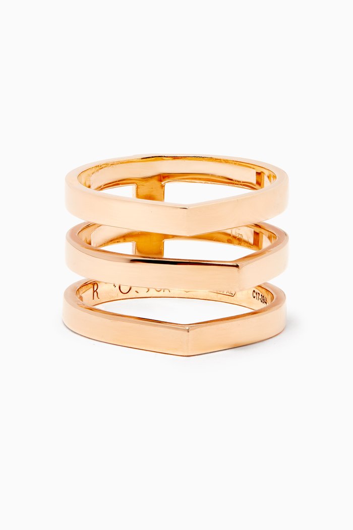 

Antifer 3 Row Ring in 18kt Rose Gold