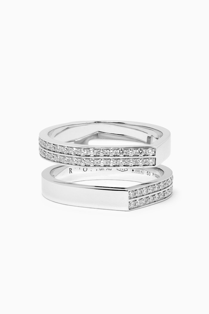 

Antifer 2 Row Ring with Diamonds in 18kt White Gold