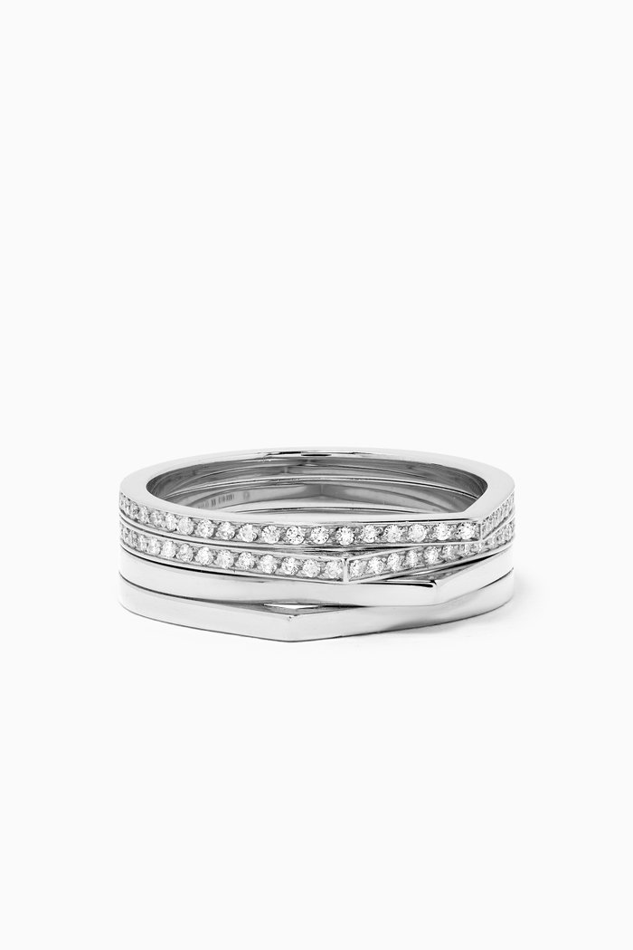 

Antifer 4 Row Ring with Diamonds in 18kt White Gold