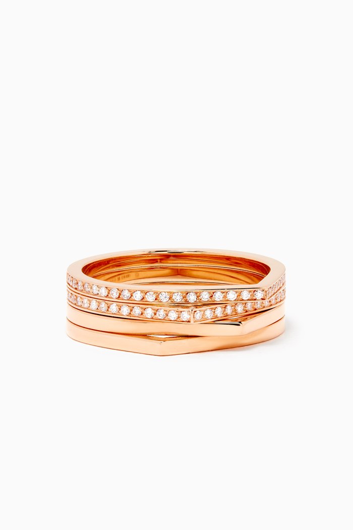 

Antifer 4 Row Ring with Diamonds in 18kt Rose Gold