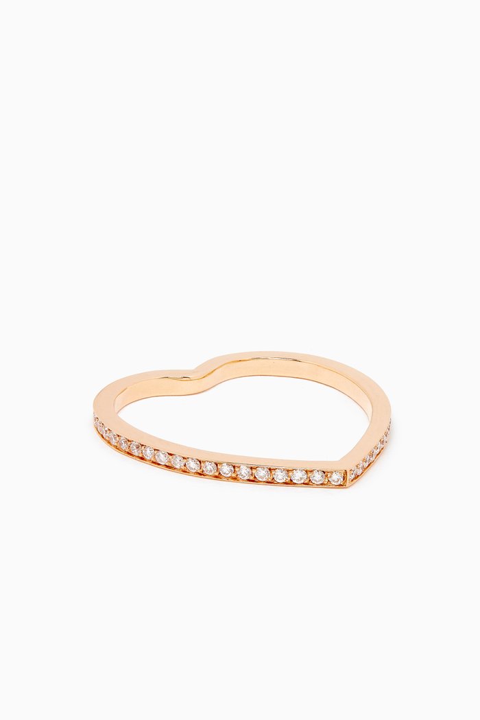 

Antifer Heart Ring with Diamonds in 18kt Rose Gold