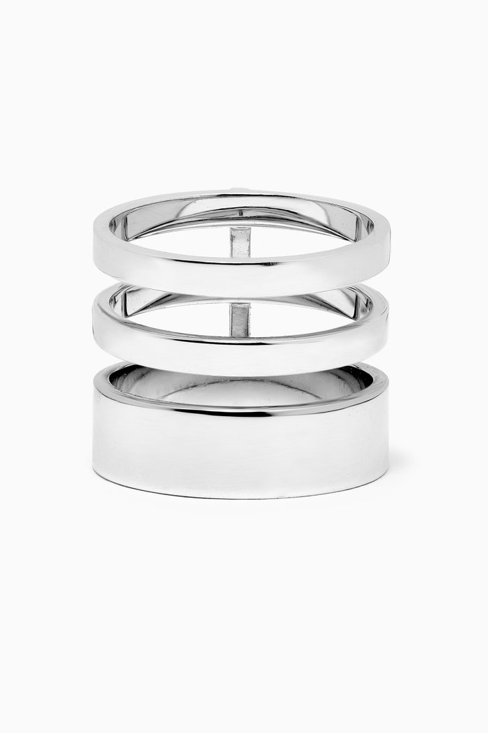 

Berbere Module 3 Row Ring in 18kt White Gold