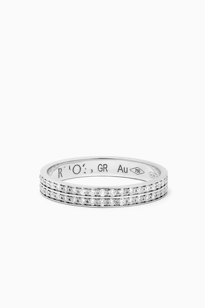 Berbere Ring with Diamonds in 18kt White Gold