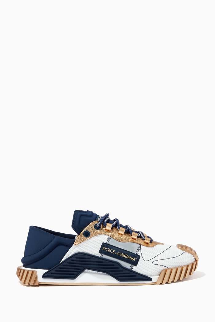

NS1 Slip-on Sneakers in Mesh and Calfskin, Blue