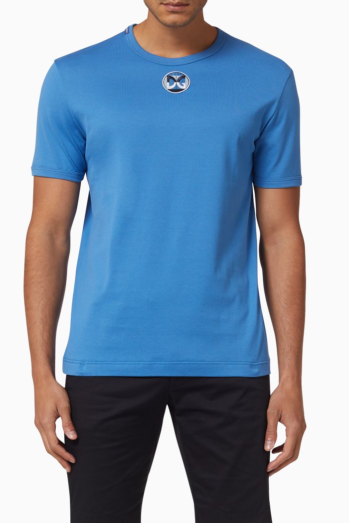 

Round DG Patch Cotton T-shirt, Blue