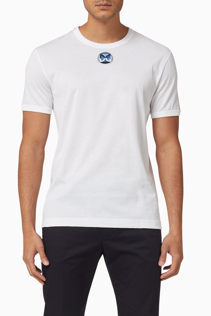 

Round DG Patch Cotton T-shirt, White