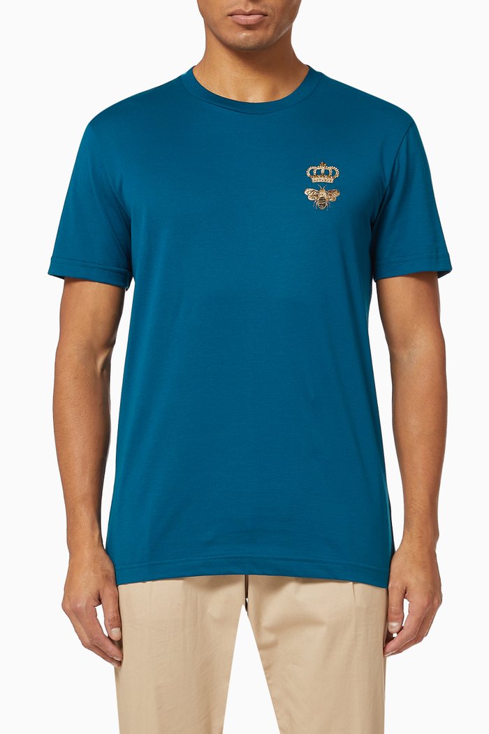 

Crown Bee Cotton T-shirt, Blue