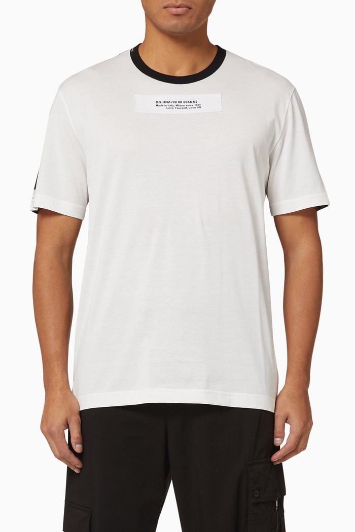 

Camouflage-back Cotton Jersey T-shirt with Patch, Grey