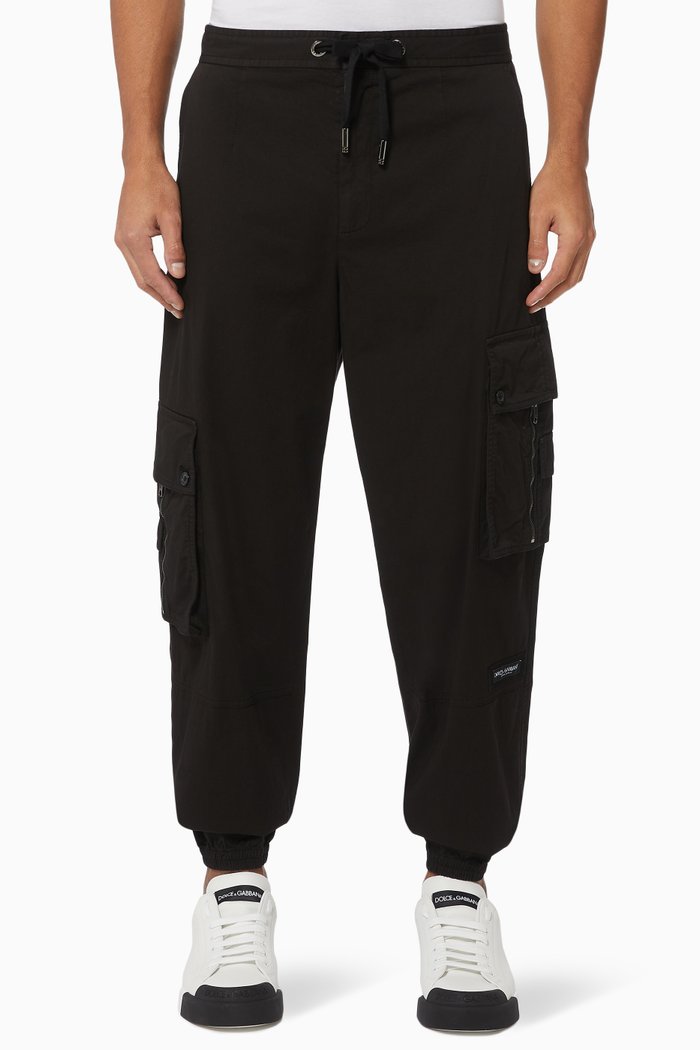 

Cuffed Cargo Pants, Black