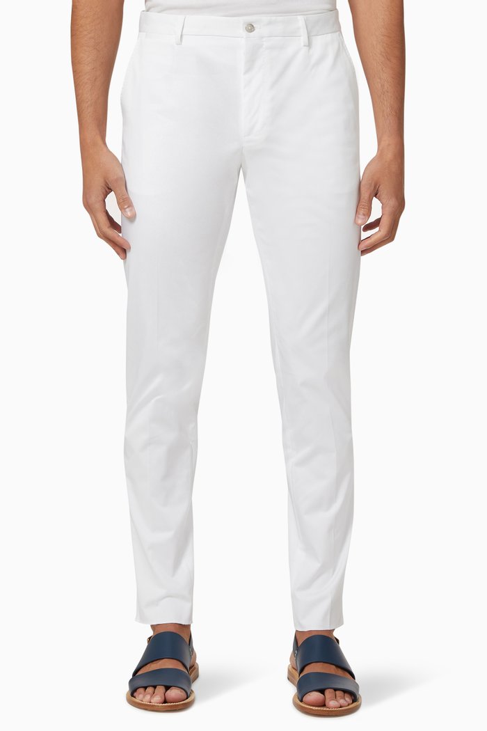 

Cotton Gabardine Pants, White