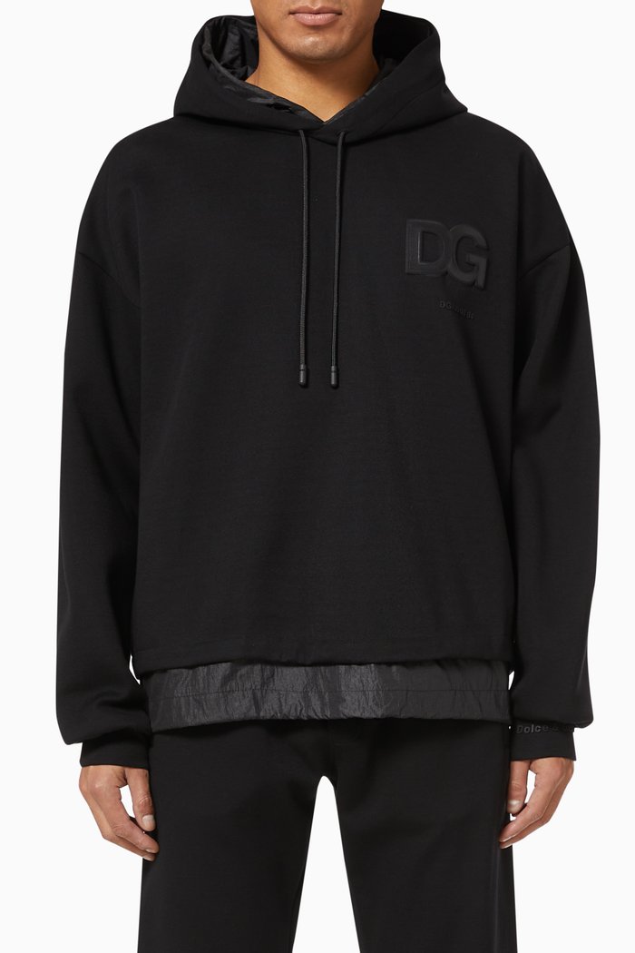 

Jersey Hoodie with 3D DG Logo, Black