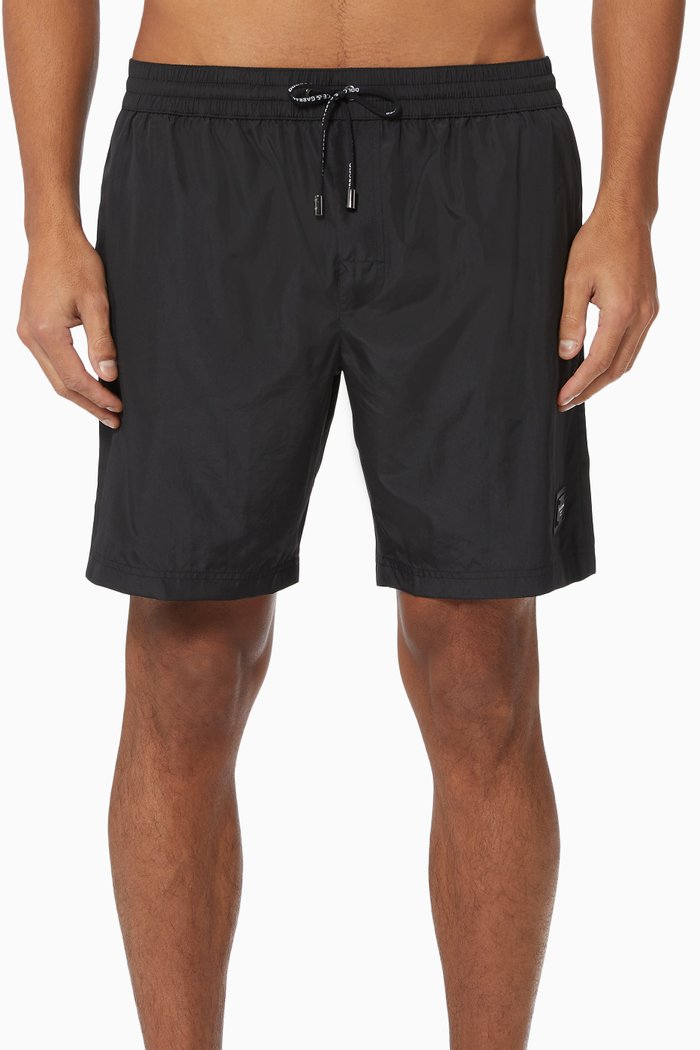 

Logo Plaque Swim Shorts, Black
