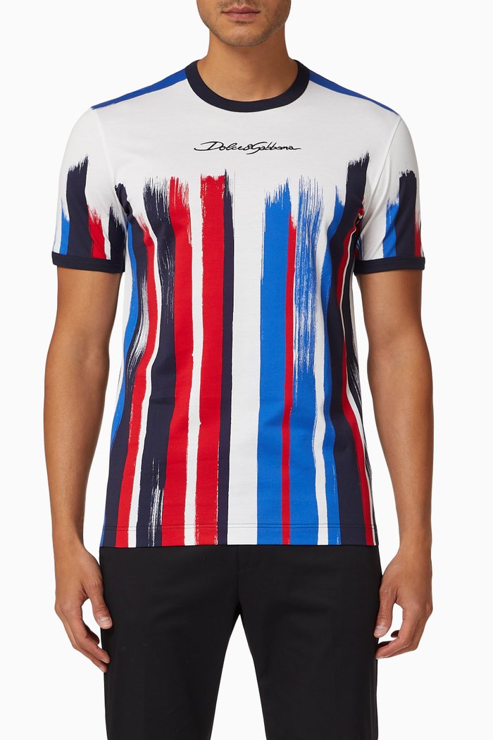 

DG Crown T-shirt in Brushstroke-print Cotton Jersey, White
