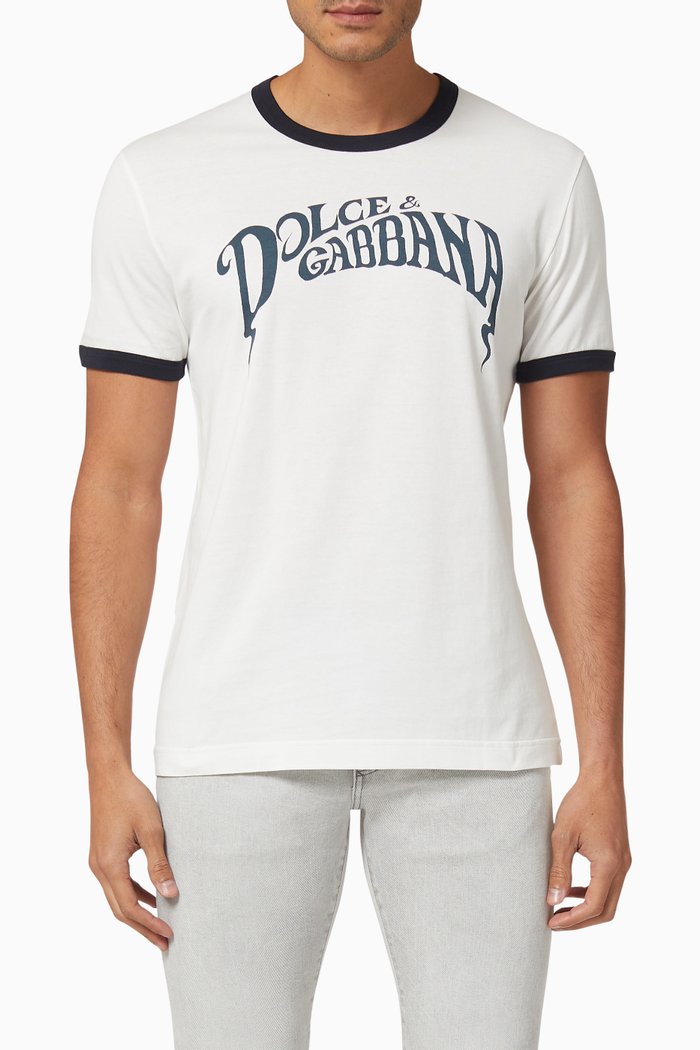 

Distorted Logo Cotton T-shirt, White