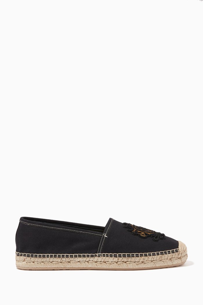 

Boccaccio Espadrilles in Cotton Canvas with DG Coat of Arms, Black