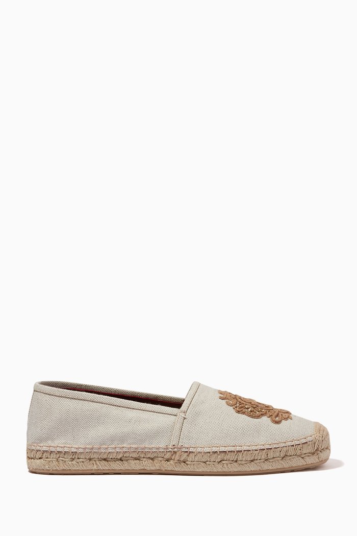 

Boccaccio Espadrilles in Cotton Linen Canvas with DG Coat of Arms, White