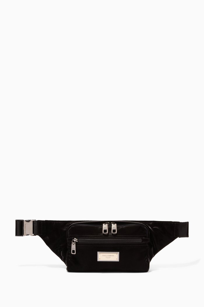

Logo Plaque Belt Bag in Nylon, Black